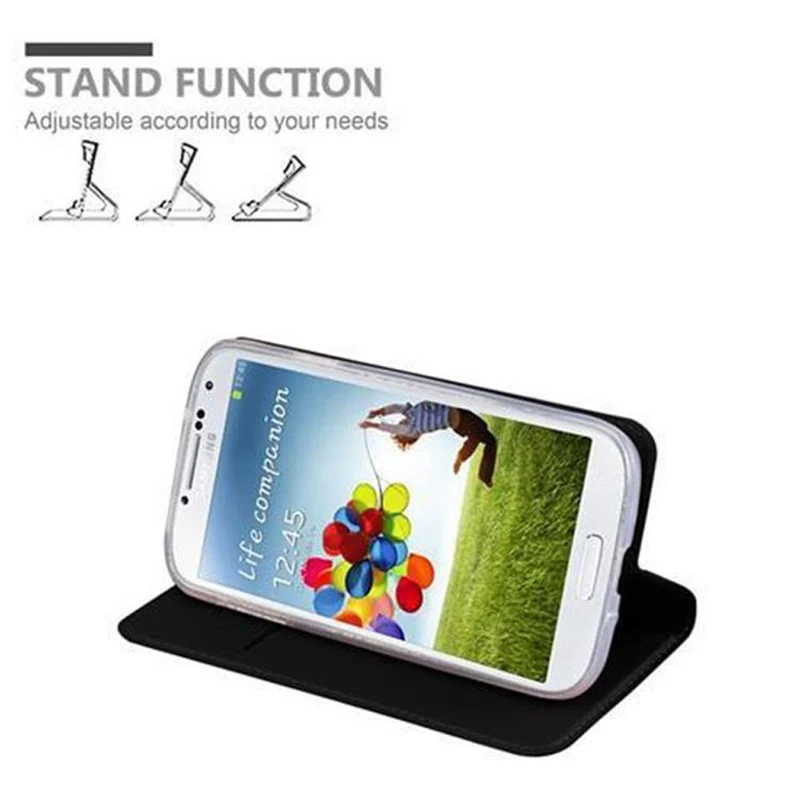 Cadorabo Hülle kompatibel mit Samsung Galaxy S4 Schutzhülle mit Magnetverschluss, Standfunktion und Kartenfach