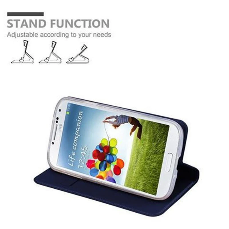 Cadorabo Hülle kompatibel mit Samsung Galaxy S4 Schutzhülle mit Magnetverschluss, Standfunktion und Kartenfach
