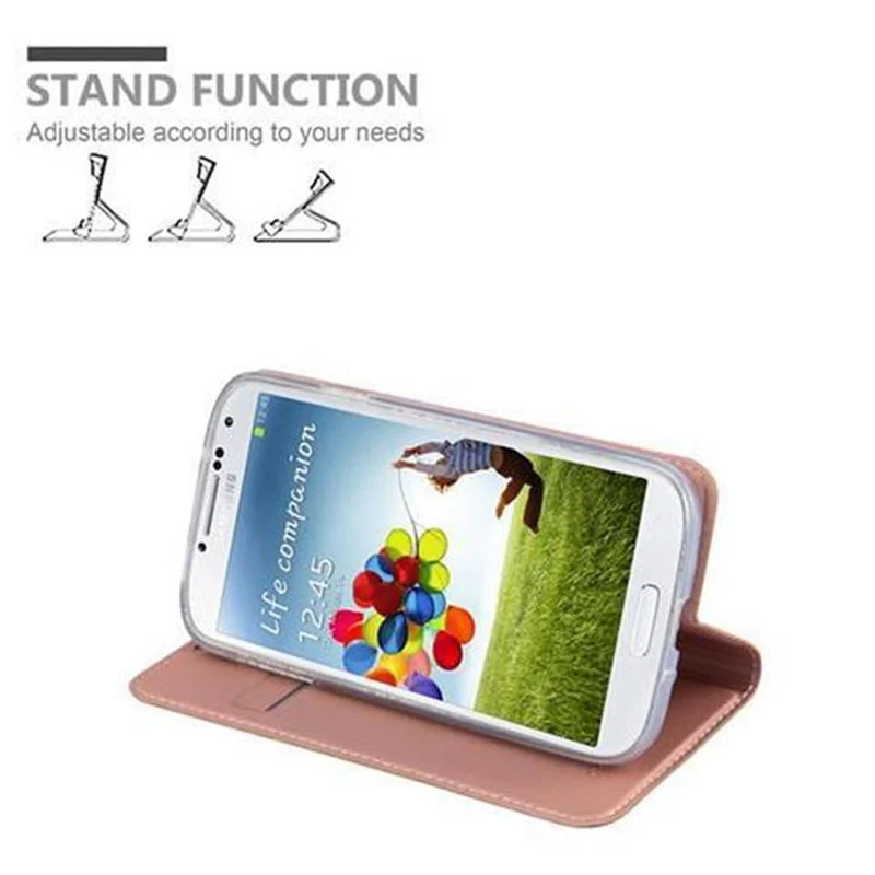 Cadorabo Hülle kompatibel mit Samsung Galaxy S4 Schutzhülle mit Magnetverschluss, Standfunktion und Kartenfach