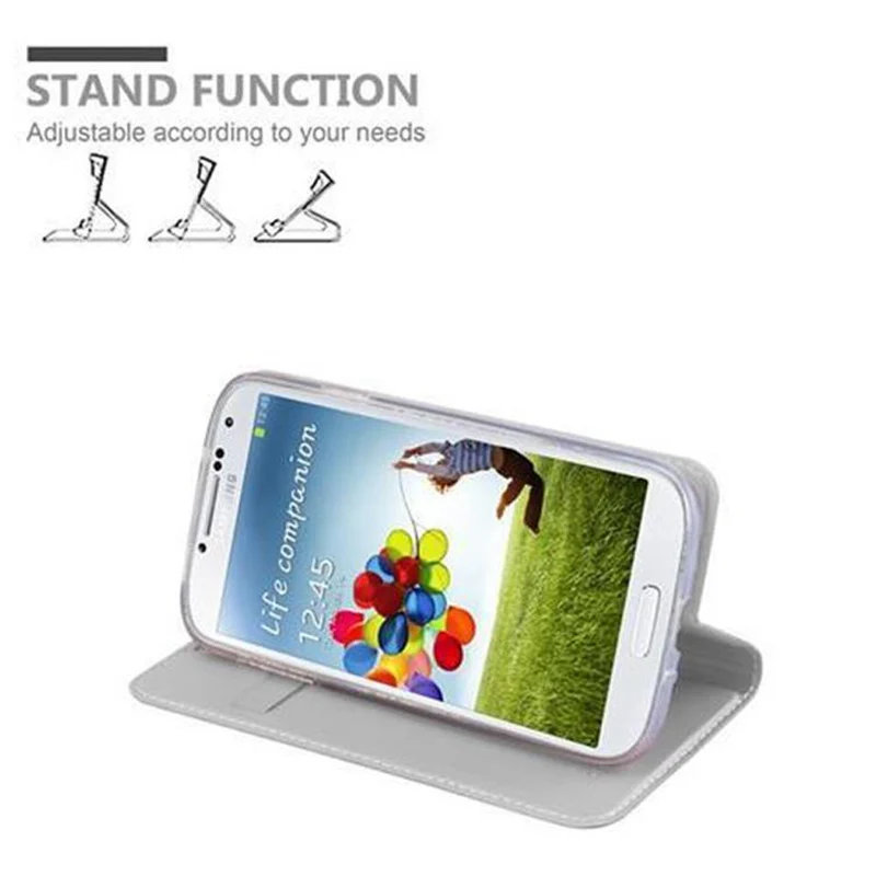 Cadorabo Hülle kompatibel mit Samsung Galaxy S4 Schutzhülle mit Magnetverschluss, Standfunktion und Kartenfach