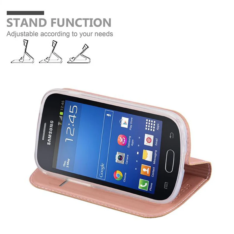 Cadorabo Hülle kompatibel mit Samsung Galaxy S3 MINI Schutzhülle mit Magnetverschluss, Standfunktion und Kartenfach