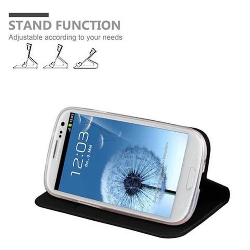 Cadorabo Hülle kompatibel mit Samsung Galaxy S3 / S3 NEO Schutzhülle mit Magnetverschluss, Standfunktion und Kartenfach