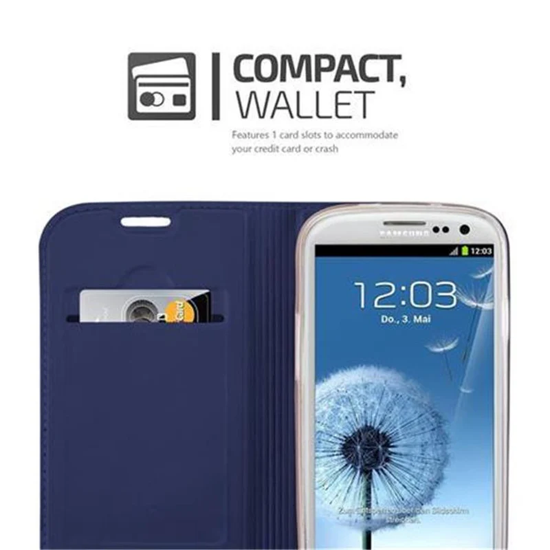 Cadorabo Hülle kompatibel mit Samsung Galaxy S3 / S3 NEO Schutzhülle mit Magnetverschluss, Standfunktion und Kartenfach
