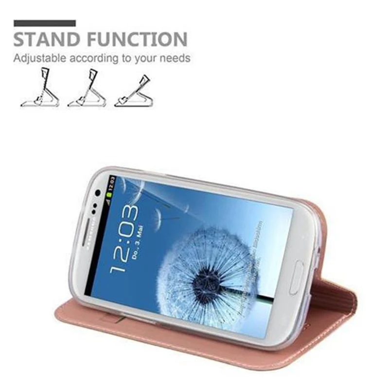 Cadorabo Hülle kompatibel mit Samsung Galaxy S3 / S3 NEO Schutzhülle mit Magnetverschluss, Standfunktion und Kartenfach