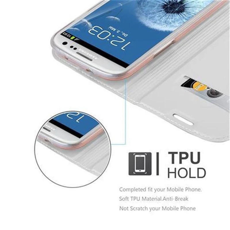 Cadorabo Hülle kompatibel mit Samsung Galaxy S3 / S3 NEO Schutzhülle mit Magnetverschluss, Standfunktion und Kartenfach