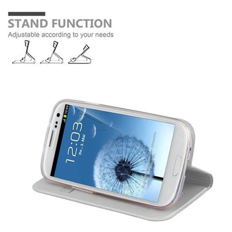 Cadorabo Hülle kompatibel mit Samsung Galaxy S3 / S3 NEO Schutzhülle mit Magnetverschluss, Standfunktion und Kartenfach