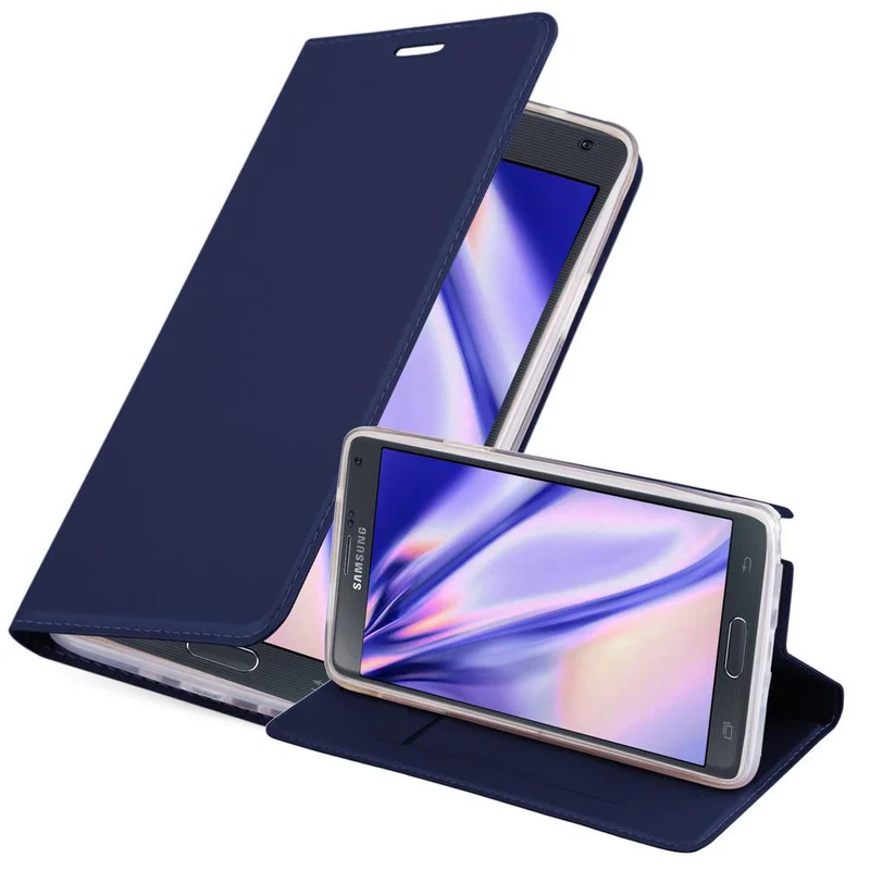 Cadorabo Hülle kompatibel mit Samsung Galaxy NOTE 4 Schutzhülle mit Magnetverschluss, Standfunktion und Kartenfach