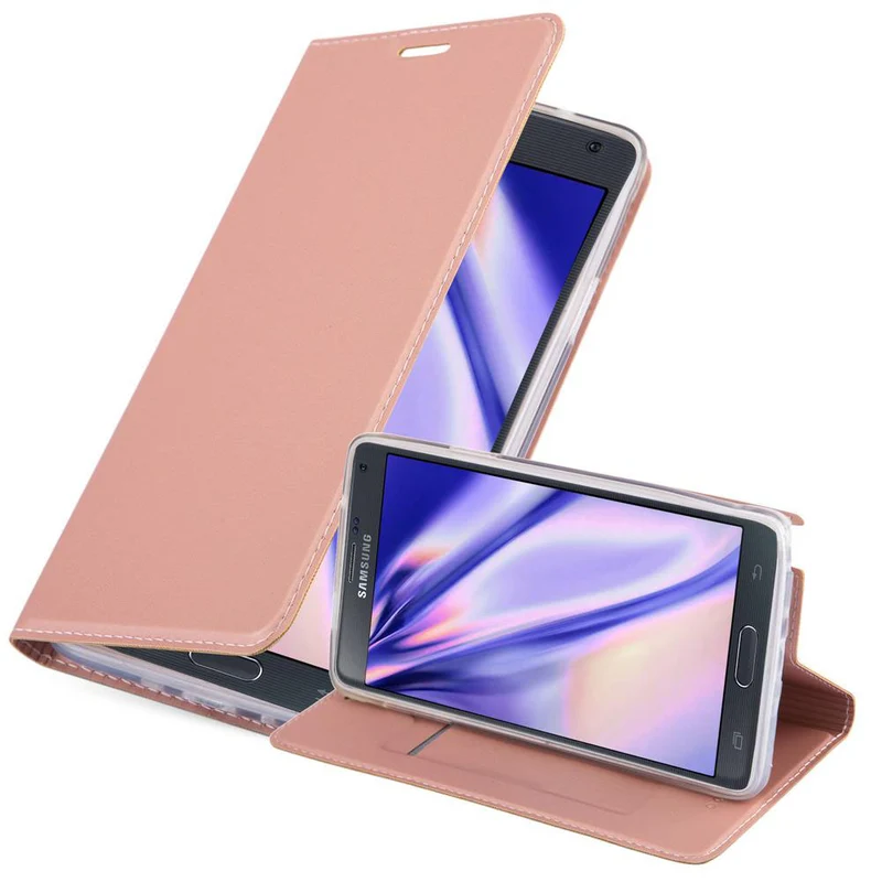 Cadorabo Hülle kompatibel mit Samsung Galaxy NOTE 4 Schutzhülle mit Magnetverschluss, Standfunktion und Kartenfach