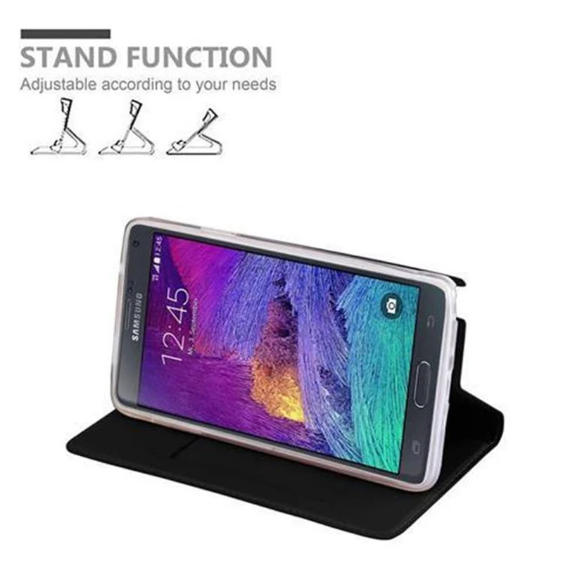 Cadorabo Hülle kompatibel mit Samsung Galaxy NOTE 4 Schutzhülle mit Magnetverschluss, Standfunktion und Kartenfach