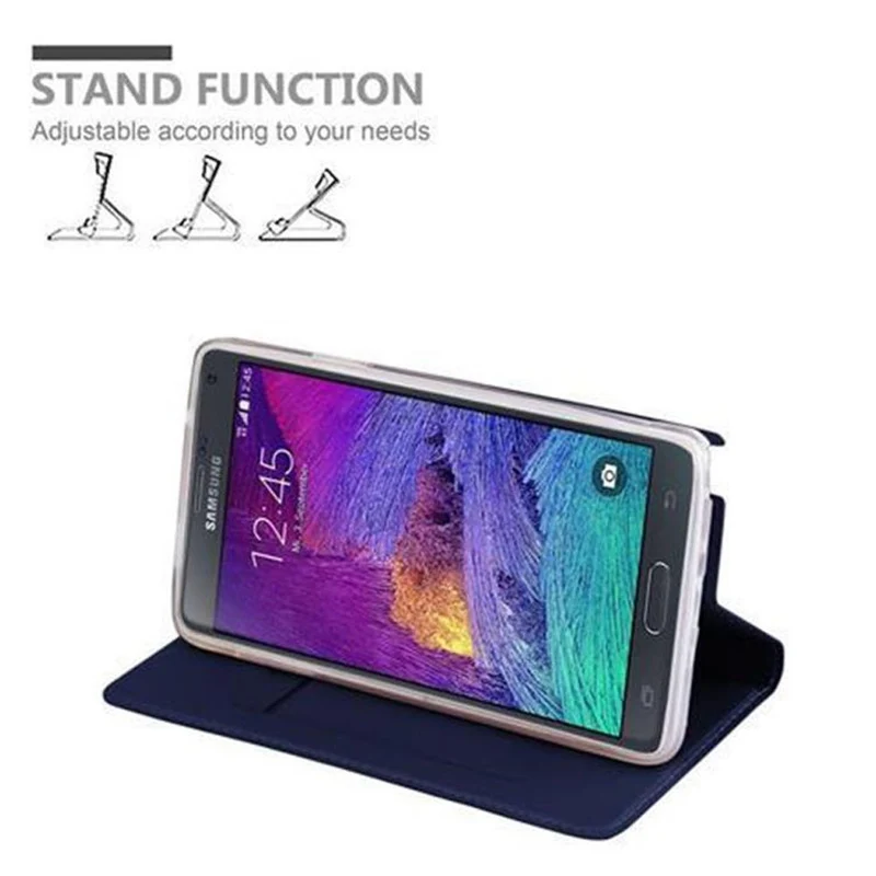 Cadorabo Hülle kompatibel mit Samsung Galaxy NOTE 4 Schutzhülle mit Magnetverschluss, Standfunktion und Kartenfach