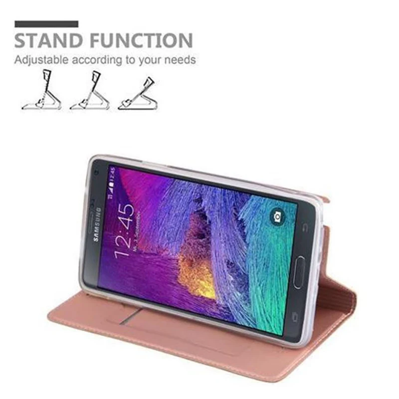 Cadorabo Hülle kompatibel mit Samsung Galaxy NOTE 4 Schutzhülle mit Magnetverschluss, Standfunktion und Kartenfach