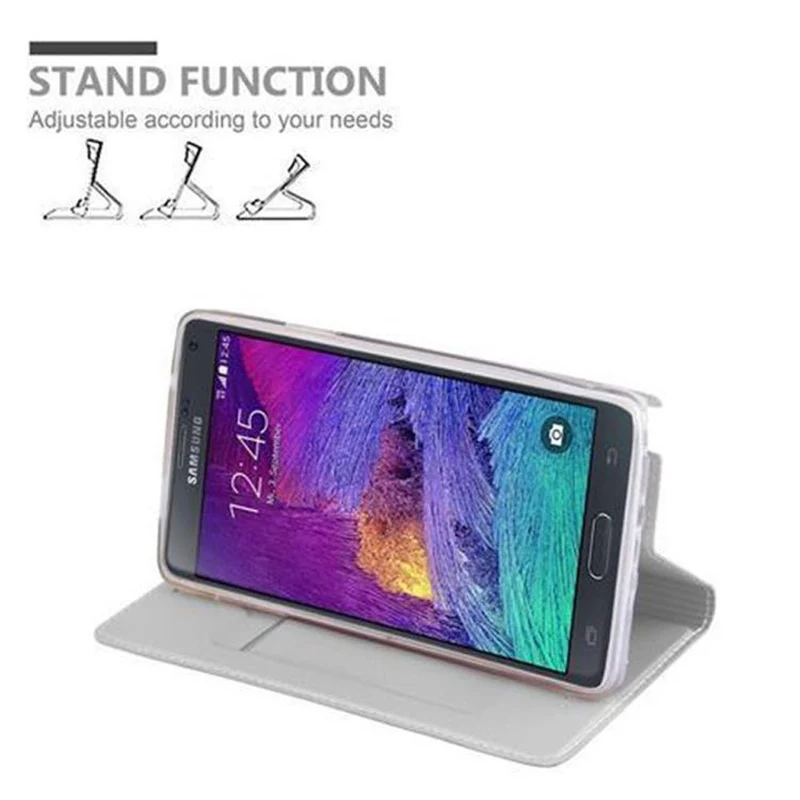 Cadorabo Hülle kompatibel mit Samsung Galaxy NOTE 4 Schutzhülle mit Magnetverschluss, Standfunktion und Kartenfach
