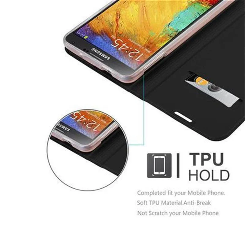 Cadorabo Hülle kompatibel mit Samsung Galaxy NOTE 3 Schutzhülle mit Magnetverschluss, Standfunktion und Kartenfach