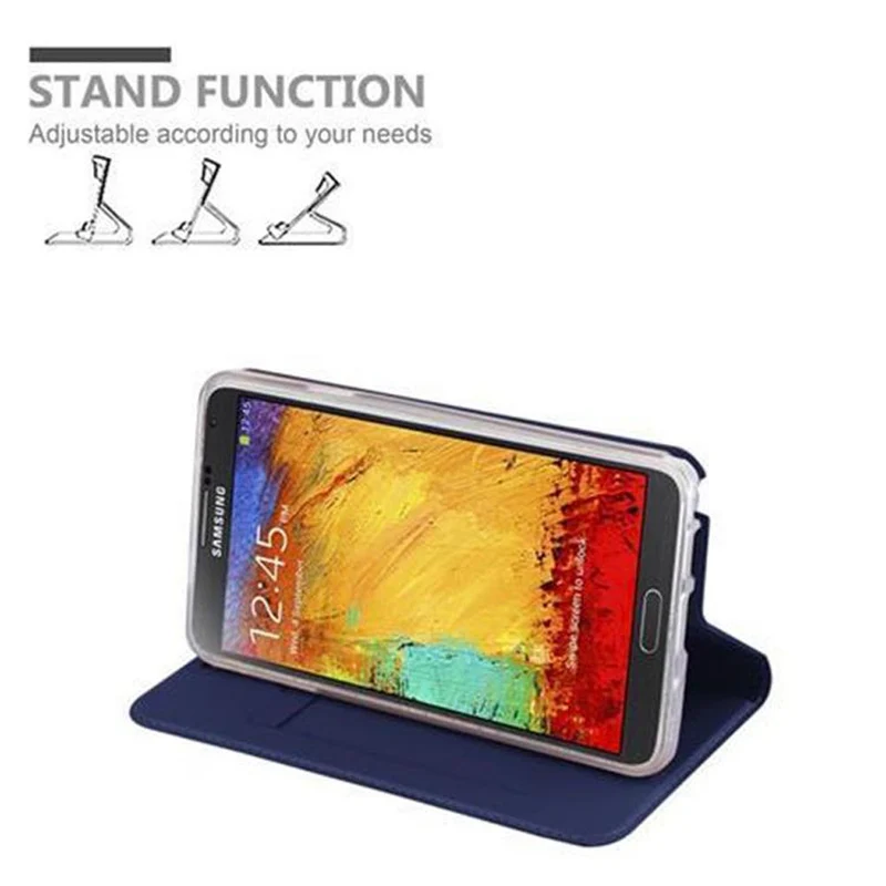 Cadorabo Hülle kompatibel mit Samsung Galaxy NOTE 3 Schutzhülle mit Magnetverschluss, Standfunktion und Kartenfach