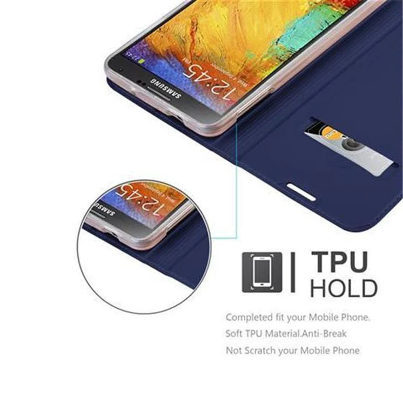 Cadorabo Hülle kompatibel mit Samsung Galaxy NOTE 3 Schutzhülle mit Magnetverschluss, Standfunktion und Kartenfach
