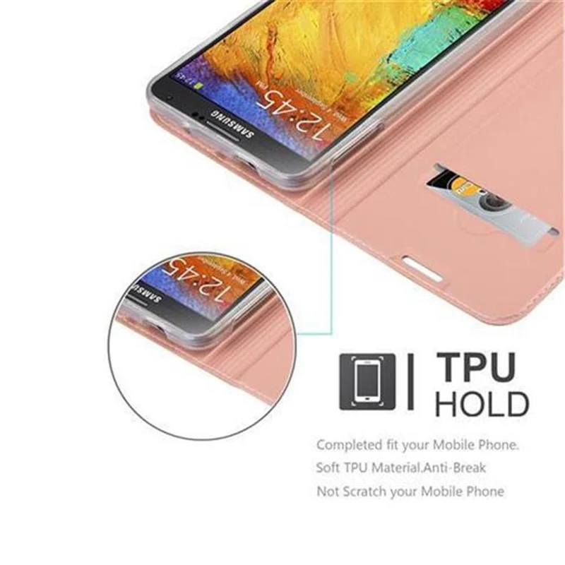 Cadorabo Hülle kompatibel mit Samsung Galaxy NOTE 3 Schutzhülle mit Magnetverschluss, Standfunktion und Kartenfach