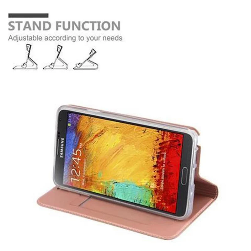 Cadorabo Hülle kompatibel mit Samsung Galaxy NOTE 3 Schutzhülle mit Magnetverschluss, Standfunktion und Kartenfach