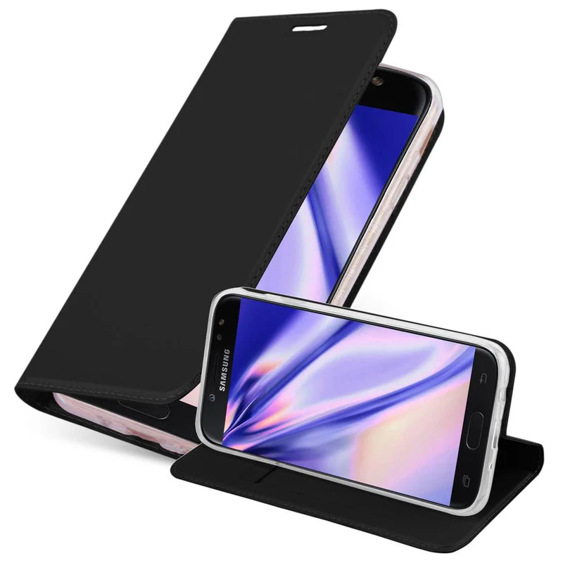 Cadorabo Hülle kompatibel mit Samsung Galaxy J7 2017 / J7 PRO Schutzhülle mit Magnetverschluss, Standfunktion und Kartenfach