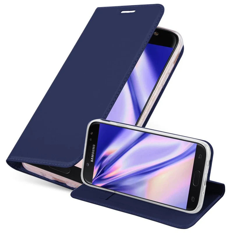 Cadorabo Hülle kompatibel mit Samsung Galaxy J7 2017 / J7 PRO Schutzhülle mit Magnetverschluss, Standfunktion und Kartenfach