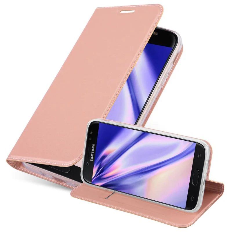 Cadorabo Hülle kompatibel mit Samsung Galaxy J7 2017 / J7 PRO Schutzhülle mit Magnetverschluss, Standfunktion und Kartenfach