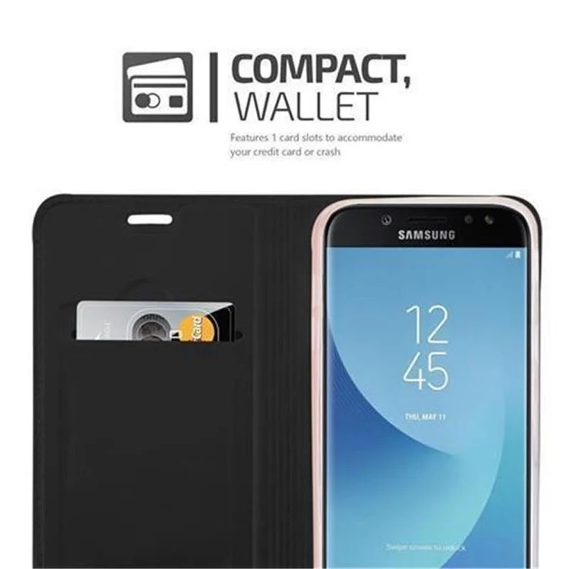 Cadorabo Hülle kompatibel mit Samsung Galaxy J7 2017 / J7 PRO Schutzhülle mit Magnetverschluss, Standfunktion und Kartenfach
