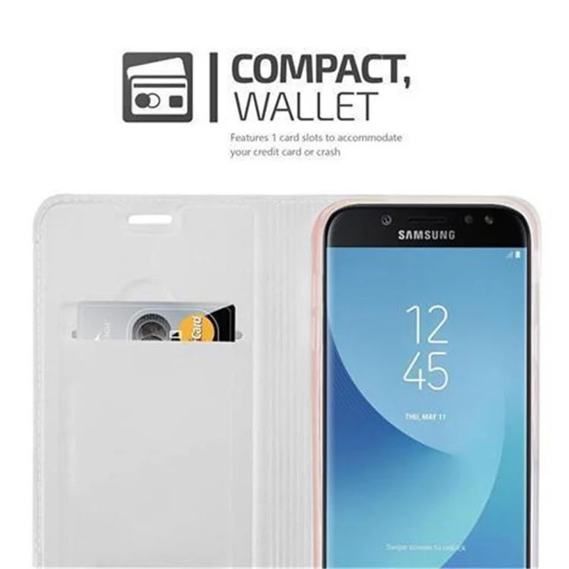 Cadorabo Hülle kompatibel mit Samsung Galaxy J7 2017 / J7 PRO Schutzhülle mit Magnetverschluss, Standfunktion und Kartenfach