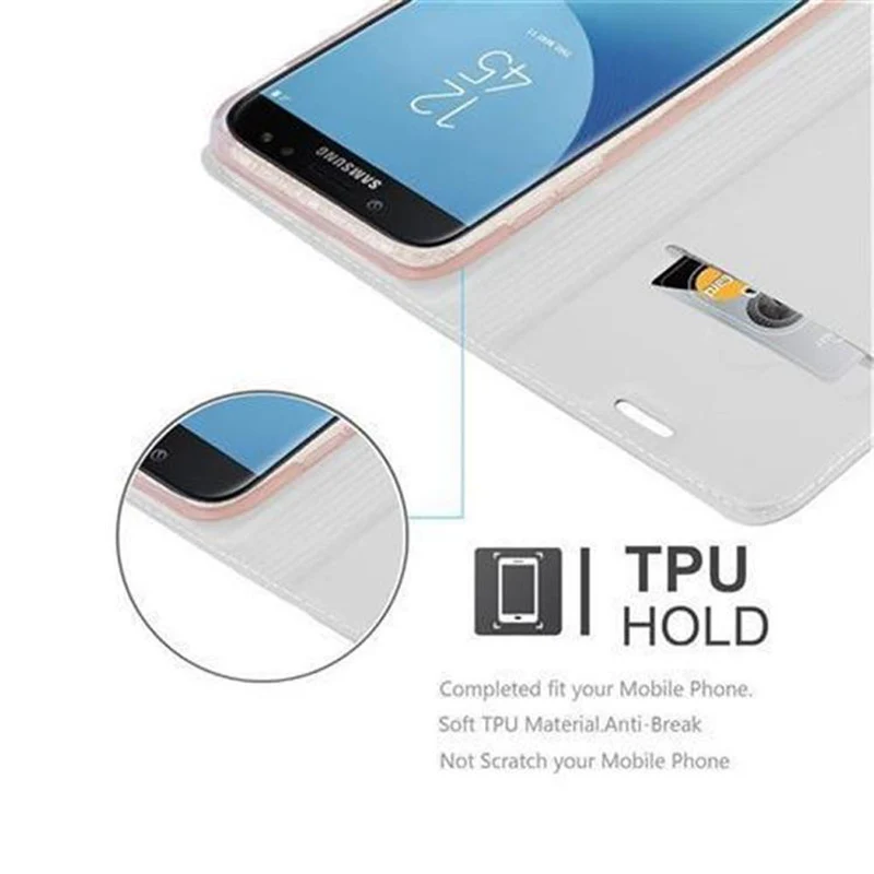 Cadorabo Hülle kompatibel mit Samsung Galaxy J7 2017 / J7 PRO Schutzhülle mit Magnetverschluss, Standfunktion und Kartenfach