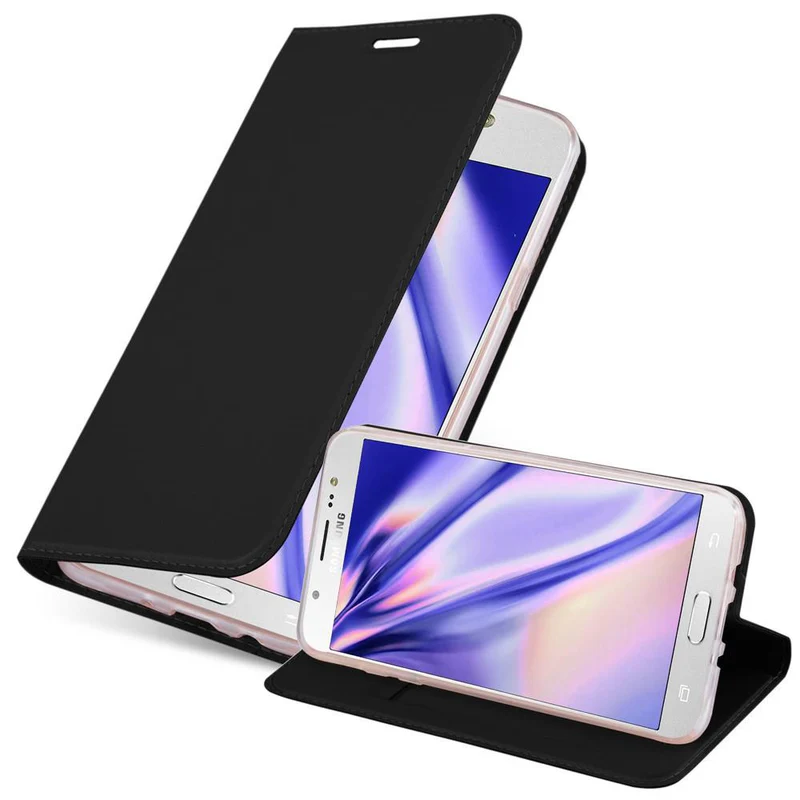 Cadorabo Hülle kompatibel mit Samsung Galaxy J7 2016 Schutzhülle mit Magnetverschluss, Standfunktion und Kartenfach