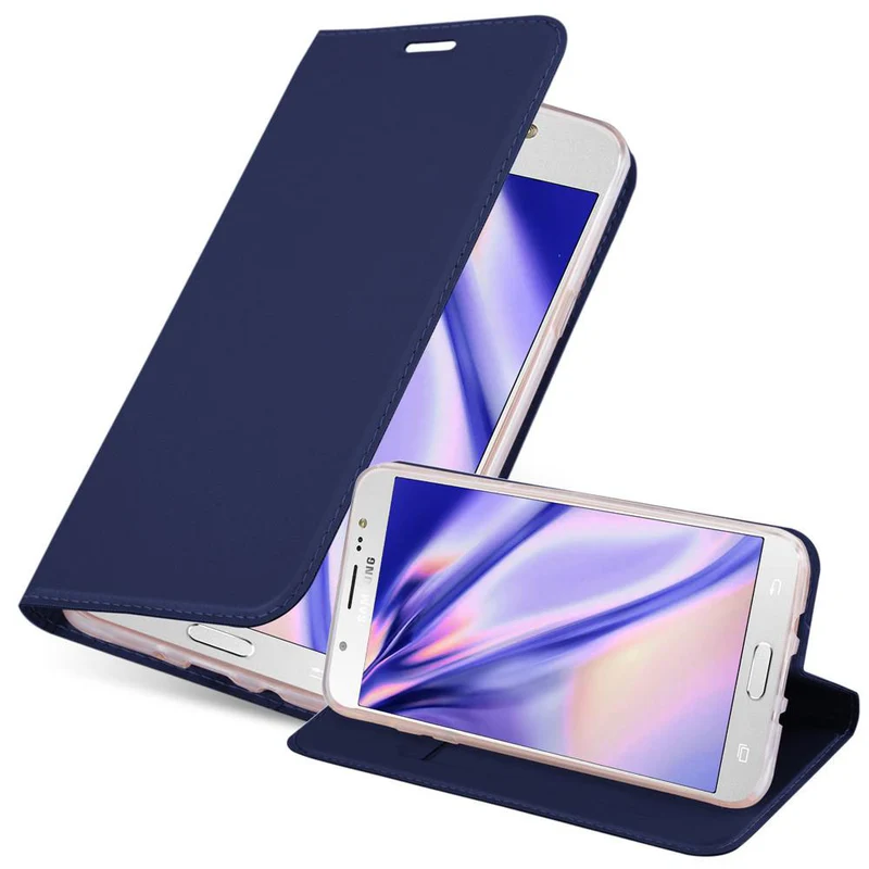 Cadorabo Hülle kompatibel mit Samsung Galaxy J7 2016 Schutzhülle mit Magnetverschluss, Standfunktion und Kartenfach