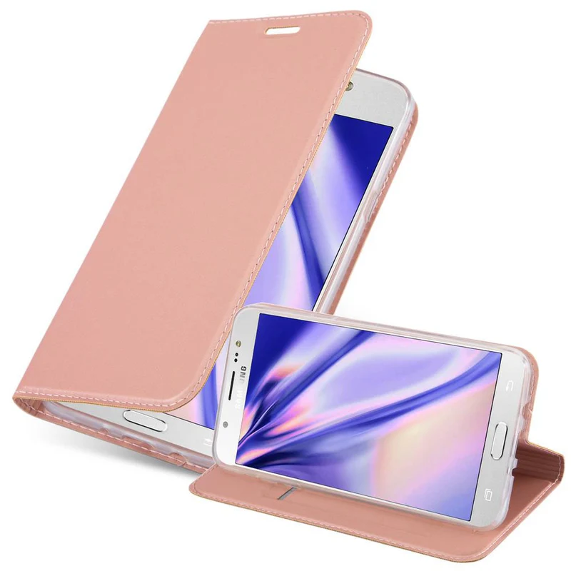 Cadorabo Hülle kompatibel mit Samsung Galaxy J7 2016 Schutzhülle mit Magnetverschluss, Standfunktion und Kartenfach