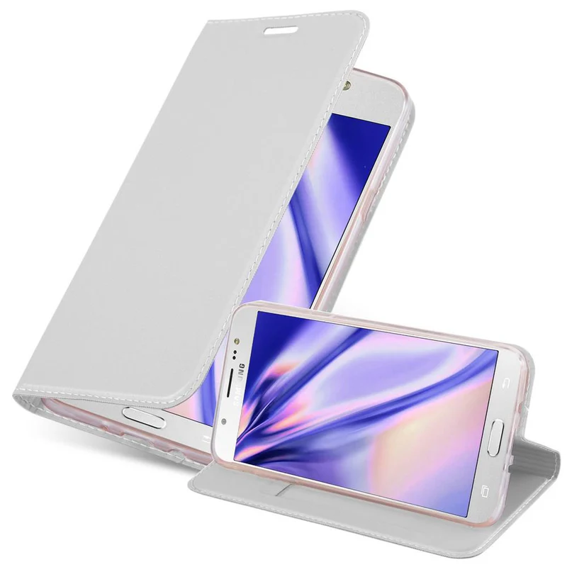 Cadorabo Hülle kompatibel mit Samsung Galaxy J7 2016 Schutzhülle mit Magnetverschluss, Standfunktion und Kartenfach
