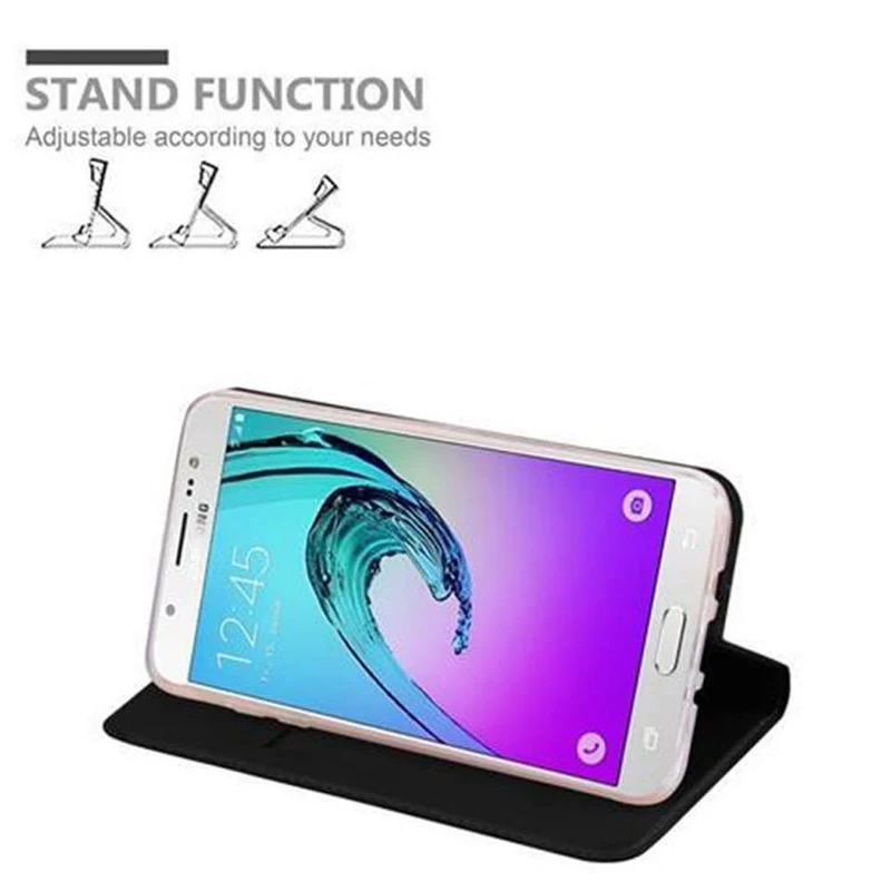 Cadorabo Hülle kompatibel mit Samsung Galaxy J7 2016 Schutzhülle mit Magnetverschluss, Standfunktion und Kartenfach