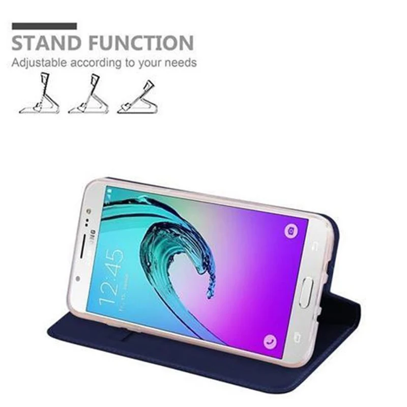 Cadorabo Hülle kompatibel mit Samsung Galaxy J7 2016 Schutzhülle mit Magnetverschluss, Standfunktion und Kartenfach
