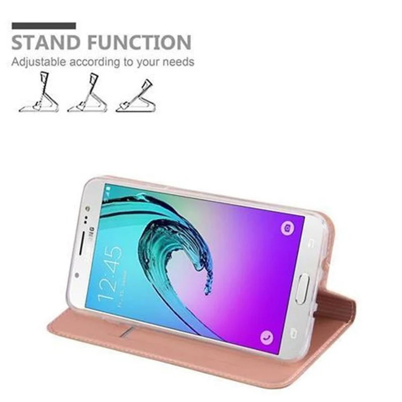 Cadorabo Hülle kompatibel mit Samsung Galaxy J7 2016 Schutzhülle mit Magnetverschluss, Standfunktion und Kartenfach