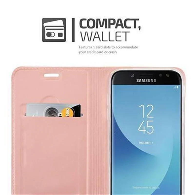 Cadorabo Hülle kompatibel mit Samsung Galaxy J5 2017 / J5 PRO Schutzhülle mit Magnetverschluss, Standfunktion und Kartenfach