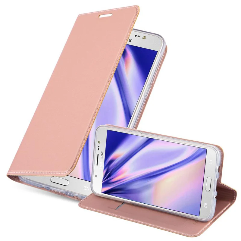 Cadorabo Hülle kompatibel mit Samsung Galaxy J5 2016 Schutzhülle mit Magnetverschluss, Standfunktion und Kartenfach