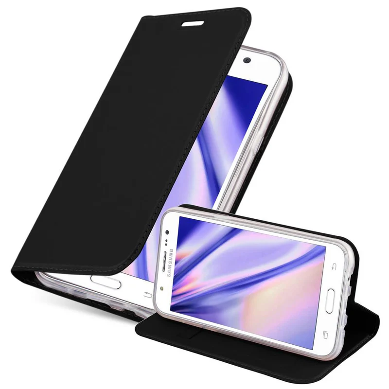 Cadorabo Hülle kompatibel mit Samsung Galaxy J5 2015 Schutzhülle mit Magnetverschluss, Standfunktion und Kartenfach