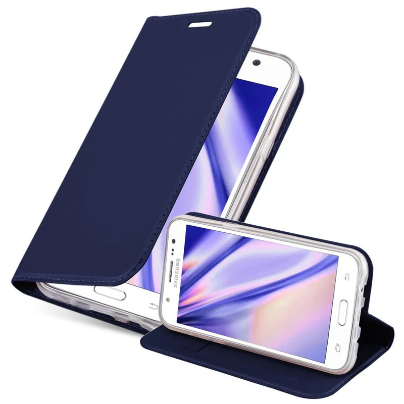 Cadorabo Hülle kompatibel mit Samsung Galaxy J5 2015 Schutzhülle mit Magnetverschluss, Standfunktion und Kartenfach
