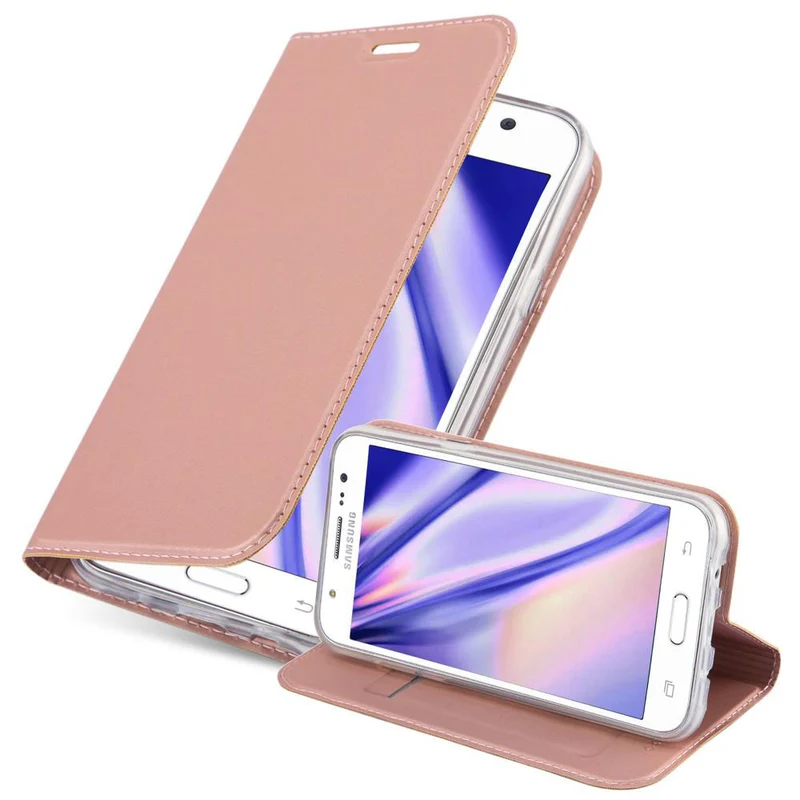 Cadorabo Hülle kompatibel mit Samsung Galaxy J5 2015 Schutzhülle mit Magnetverschluss, Standfunktion und Kartenfach