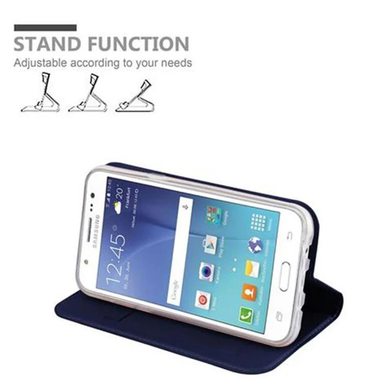 Cadorabo Hülle kompatibel mit Samsung Galaxy J5 2015 Schutzhülle mit Magnetverschluss, Standfunktion und Kartenfach
