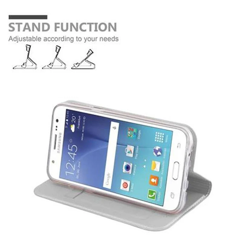 Cadorabo Hülle kompatibel mit Samsung Galaxy J5 2015 Schutzhülle mit Magnetverschluss, Standfunktion und Kartenfach