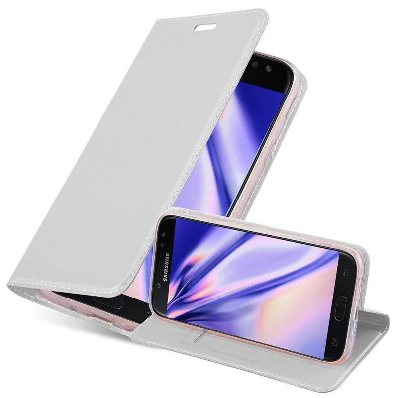 Cadorabo Hülle kompatibel mit Samsung Galaxy J3 2017 Schutzhülle mit Magnetverschluss, Standfunktion und Kartenfach