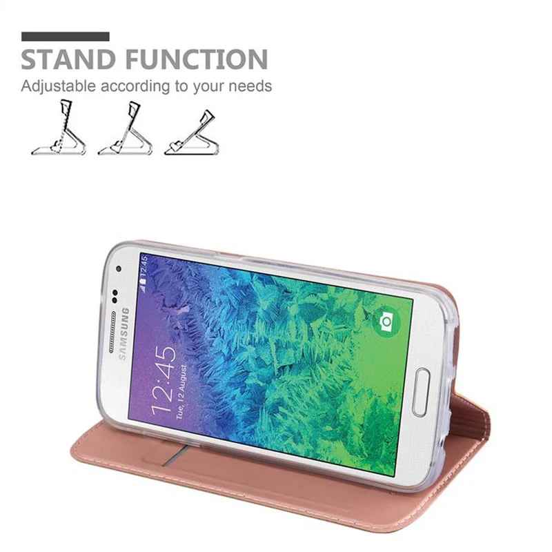 Cadorabo Hülle kompatibel mit Samsung Galaxy ALPHA Schutzhülle mit Magnetverschluss, Standfunktion und Kartenfach