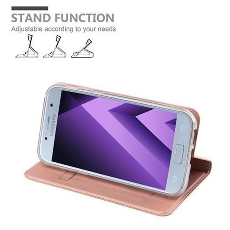 Cadorabo Hülle kompatibel mit Samsung Galaxy A5 2017 Schutzhülle mit Magnetverschluss, Standfunktion und Kartenfach