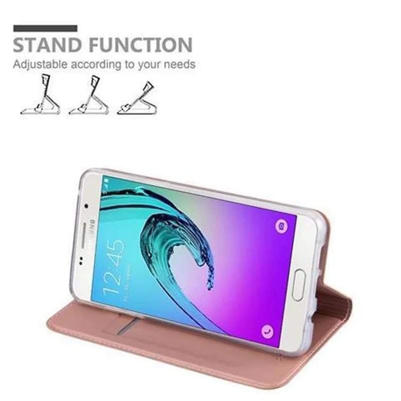 Cadorabo Hülle kompatibel mit Samsung Galaxy A5 2016 Schutzhülle mit Magnetverschluss, Standfunktion und Kartenfach
