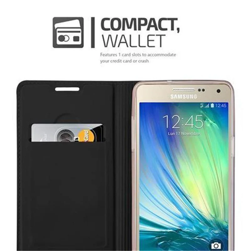 Cadorabo Hülle kompatibel mit Samsung Galaxy A5 2015 Schutzhülle mit Magnetverschluss, Standfunktion und Kartenfach