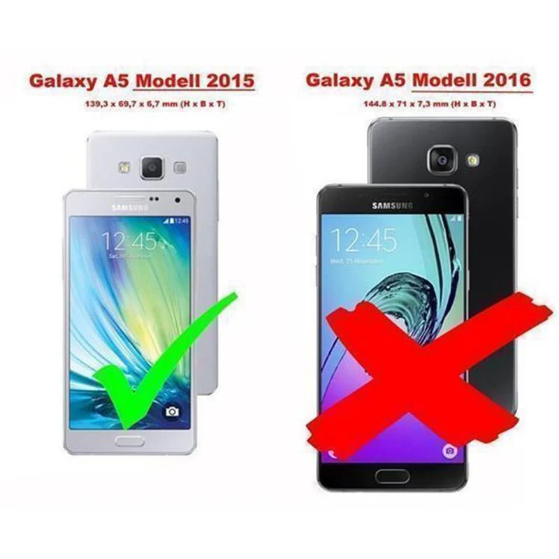 Cadorabo Hülle kompatibel mit Samsung Galaxy A5 2015 Schutzhülle mit Magnetverschluss, Standfunktion und Kartenfach