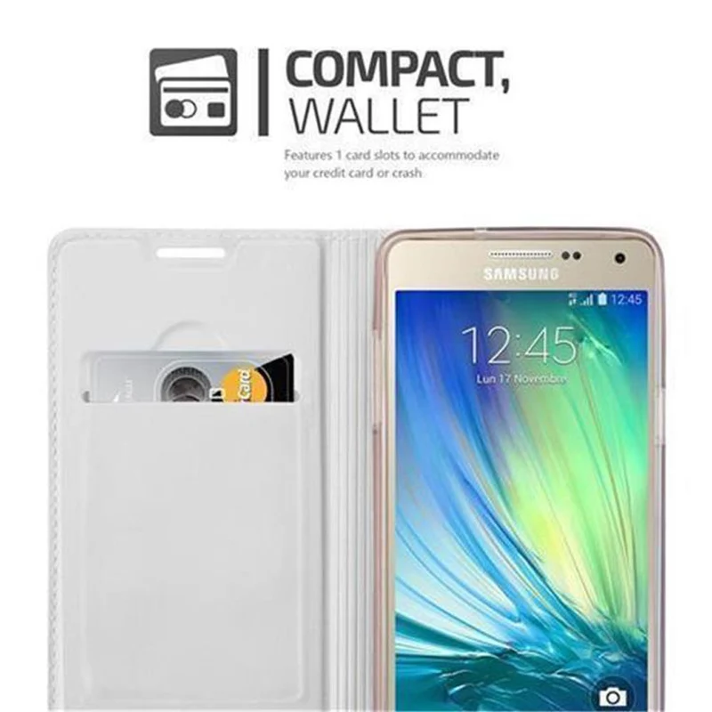 Cadorabo Hülle kompatibel mit Samsung Galaxy A5 2015 Schutzhülle mit Magnetverschluss, Standfunktion und Kartenfach