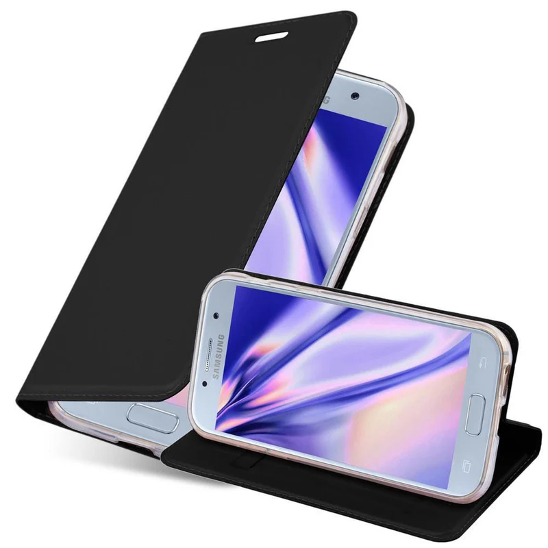 Cadorabo Hülle kompatibel mit Samsung Galaxy A3 2017 Schutzhülle mit Magnetverschluss, Standfunktion und Kartenfach
