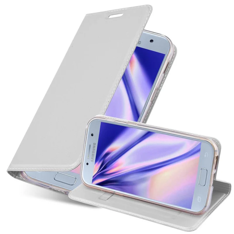Cadorabo Hülle kompatibel mit Samsung Galaxy A3 2017 Schutzhülle mit Magnetverschluss, Standfunktion und Kartenfach